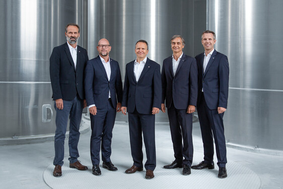 Die aktuelle Führung von aluplast (v. l.): Patrick Seitz, Frank Spies, Eric Bobay, Dirk Seitz und Arne Przybilla